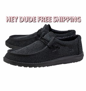 Hey Dude Wally Sox BLACK Size 9